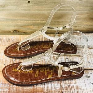COPY - Sam Edelman Gold Strap Thong and sling back sandals